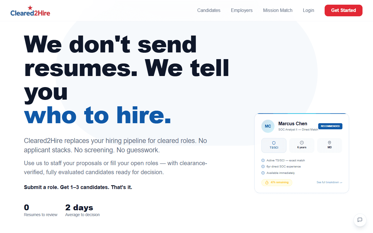 Cleared2Hire screenshot